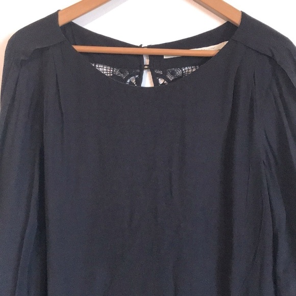 Twelfth street by Cynthia Vincent back lace crochet long sleeve shift dress L - Picture 2 of 11